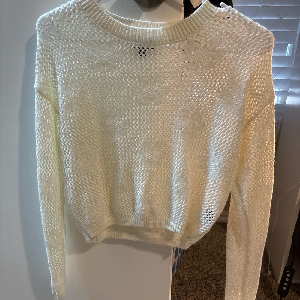 T.J.Maxx Cream Textured Knit Sweater